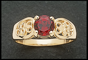 Lace Ring with Garnet Stone